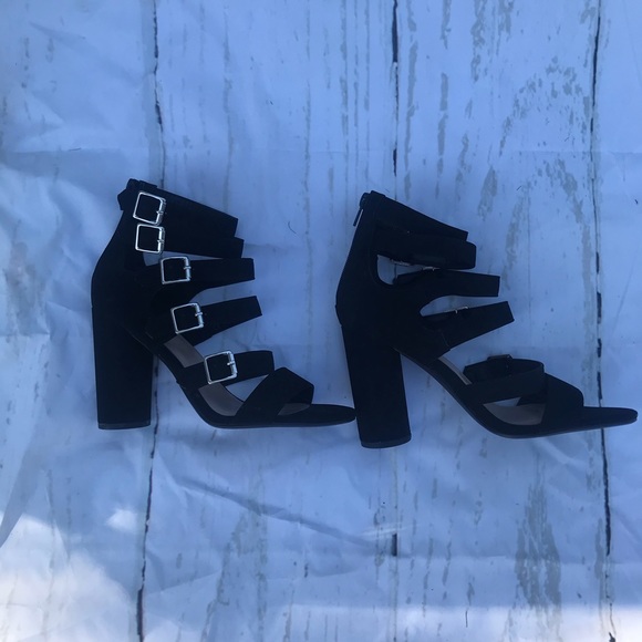 Shoes - Black Strappy Heels